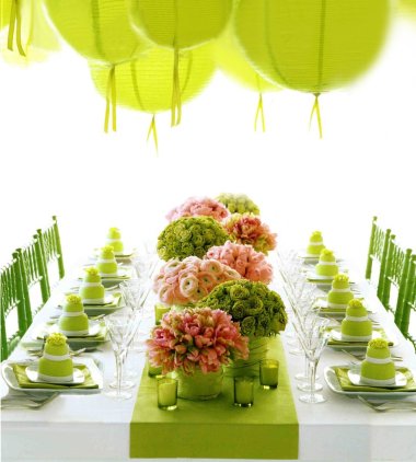 green and pink wedding ideas