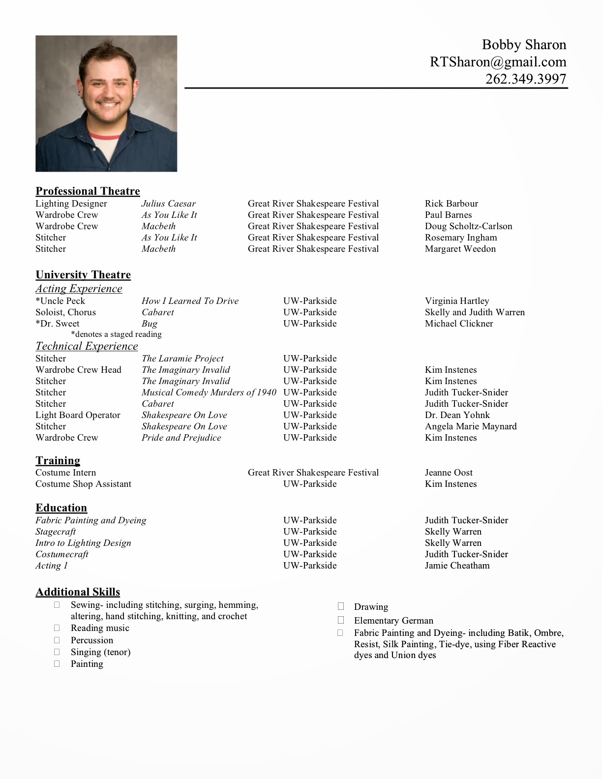 Resume Format Examples