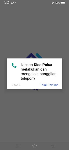 Izinkan KIOS Pulsa melakukan dan mengelola panggilan telepon