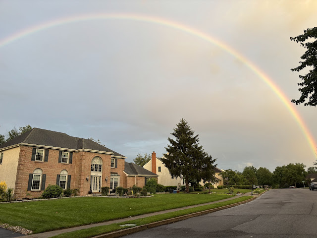 rainbow over house