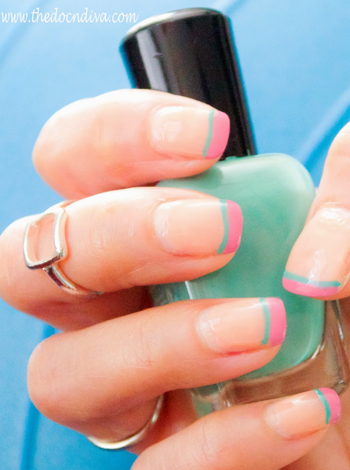 Spring 2015 Nail Trend How To Do Two Two Toned French Tip Thedocndiva