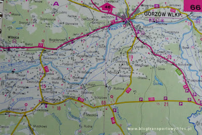 Mapa linii Gorzów Wlkp. Zieleniec - Kostrzyn