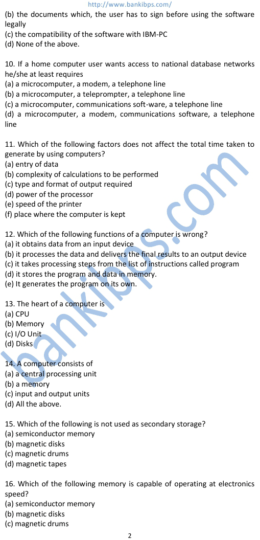 computer knowledge questions