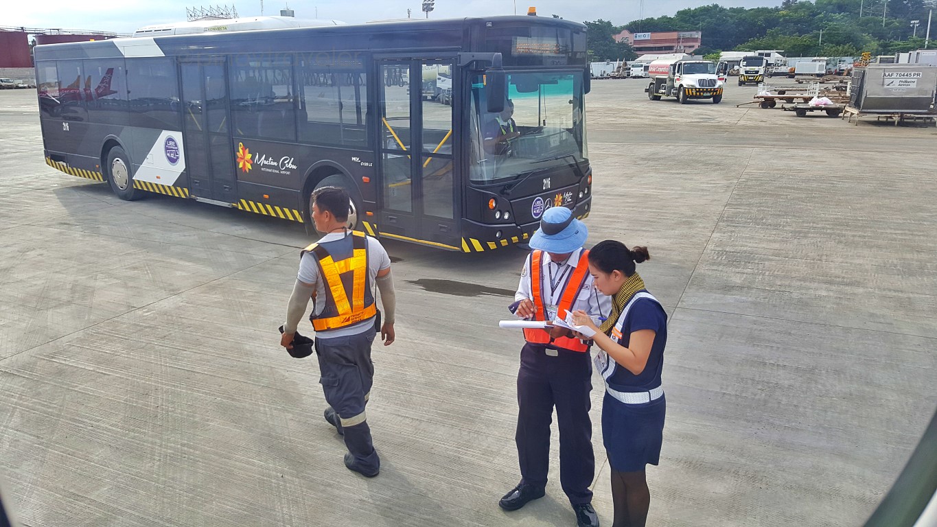 PAL Airside shuttle bus at Mactan Cebu International Airport