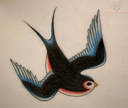 Old School Sparrow Bird Tattoos (old school swallow tattoo design)