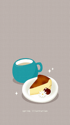 【ベイクドチーズケーキ】スイーツのおしゃれでシンプルかわいいイラストスマホ壁紙/ホーム画面/ロック画面