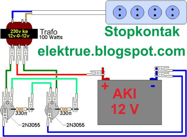  Rangkaian  Inverter  Sederhana Menggunakan Transistor 2N3055 