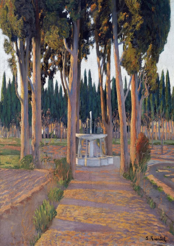 Cipreses Dorados (Huerta del Duque de Gor), Santiago Rusiñol y Prats, Pintor español, Jardines y Parques, Pintores Catalanes, Pintura española, Jardines de Aranjuez, Jardines de españa, Paisajes de Santiago Rusiñol, Jardins d'espanya