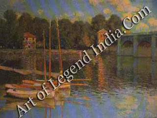 The Great Artist Claude Monet Painting “The Bridge at Argenteuil” 1874 23 5/3" x 311/2" Musee d'Orsay, Paris 