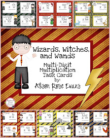  Wizards, Witches, and Wands Multi-Digit Multiplication Task Cards