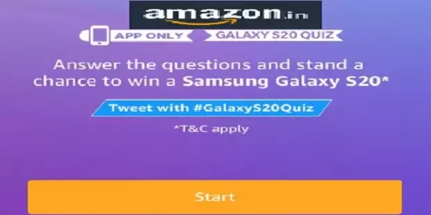 Amazon quiz answers win Samsung Galaxy S20 Quiz