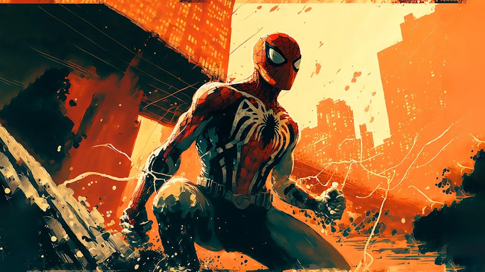 Spider-man illustration made by Ai MidJourney in 4K resolution to download