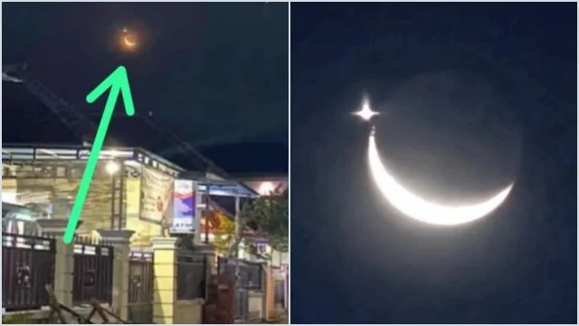 Masya Allah! Bulan dan Bintang di Langit Malam Ke-2 Ramadhan Seakan Membentuk Formasi
