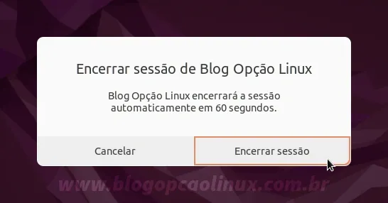 Clique no botão 'Encerrar sessão'