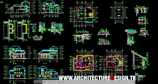  Free  4 Modern  Houses  Design  Dwg  03 Architecture Design  