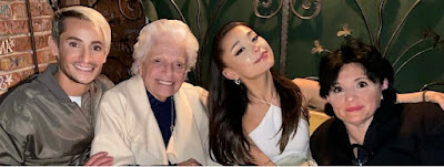 Ariana Grande with her mother and half brother and grandmother