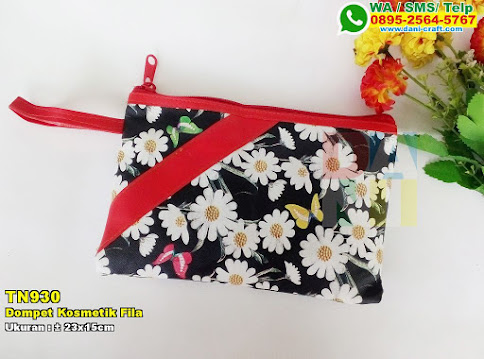 Pouch Kosmetik Fila Bahan Colombo Prada Souvenir Pernikahan