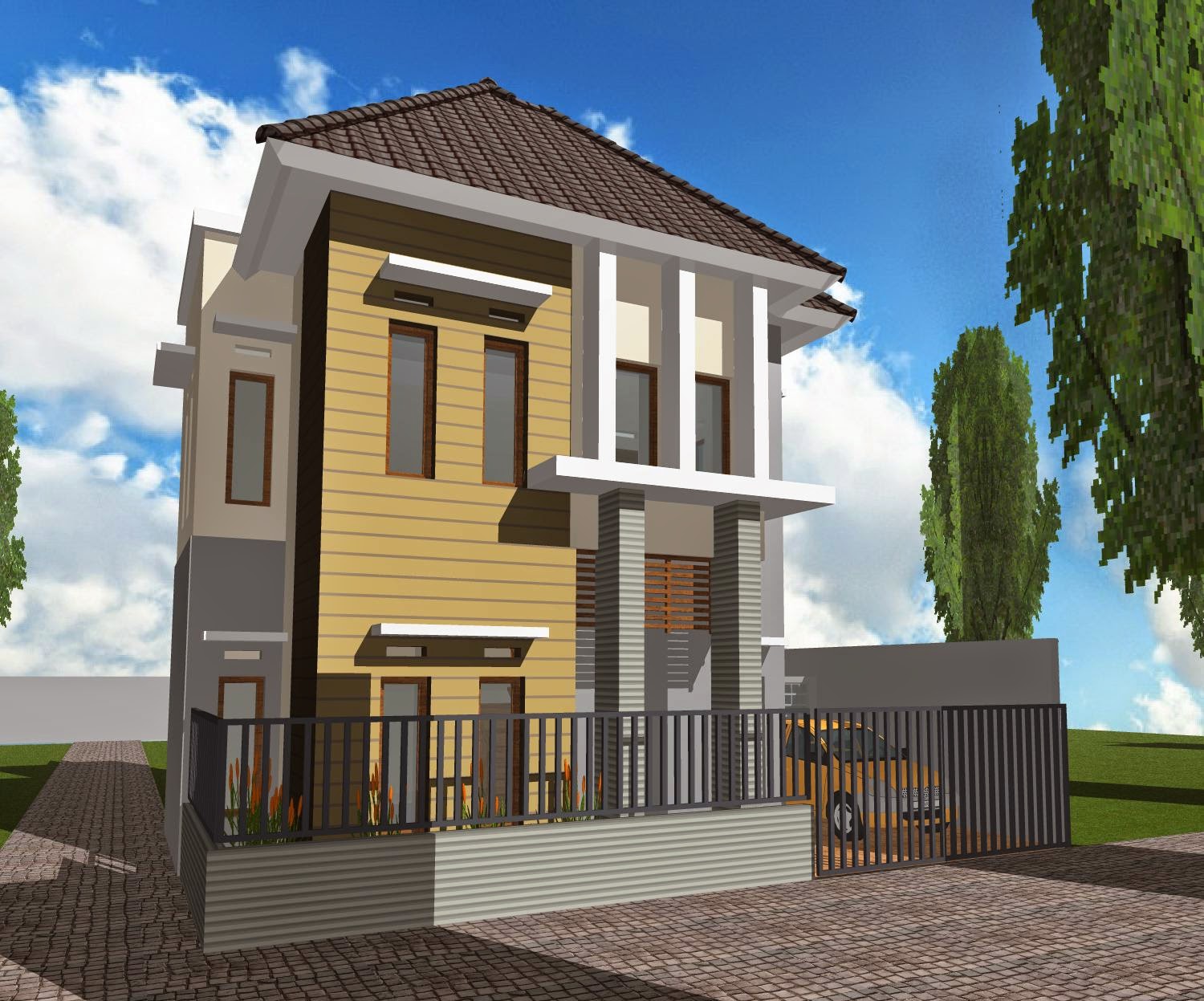 Desain Rumah  Minimalis  2  Lantai  Di  Lahan  Sempit  Gambar 