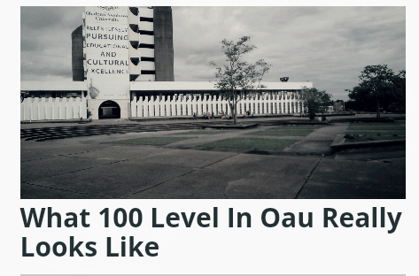 What 100 Level In OAU Really Looks Like