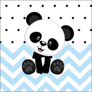 Panda in Light Blue Chevron and Black Polka Dots: Free Printable Candy Bar Labels.