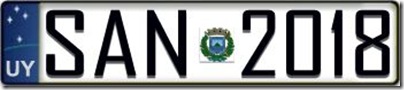 Placa padrão mercosul Uruguay