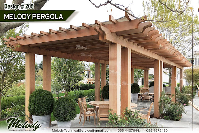 Wooden pergola in Sharjah Dubai