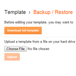 how to backup or restore blogger templates