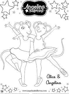 Desenhos Para Pintar Angelina Ballerina e sua amiga 