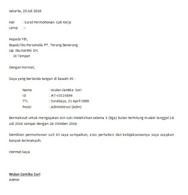 Contoh Surat Cuti Melahirkan Paling Gampang  Cara Buat Surat