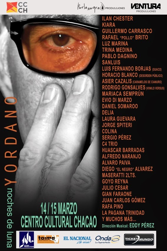 Noches de Luna para Yordano en el Teatro de Chacao 14 y 15 de marzo en Caracas.