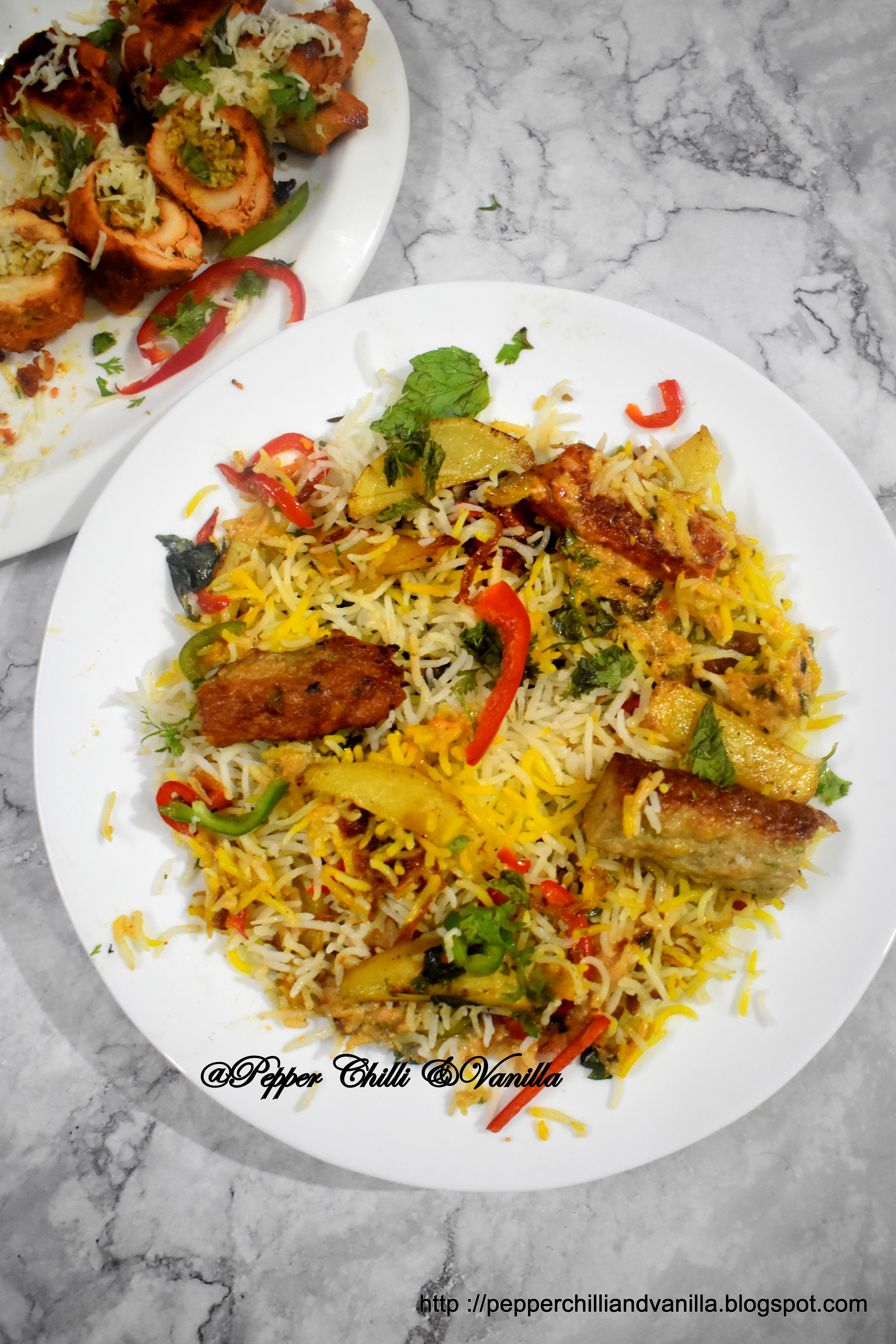 bhatiyara style malai seekh biryani