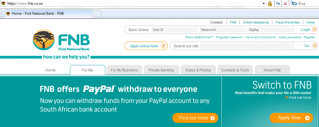 fnb online banking forex