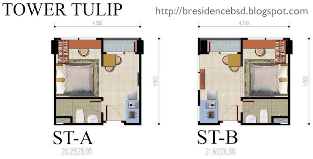 Studio Type Apartemen B-Residence BSD