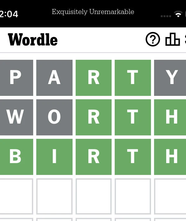 Wordle Game Birth Answer