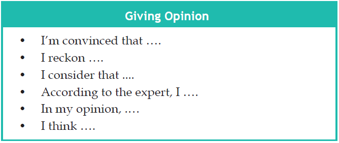 Gambar ungkapan contoh dialog Giving Opinion