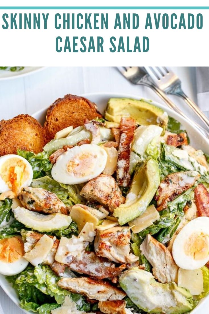 A beautiful Caesar salad with grilled chicken pieces; creamy avocado slices; eggs and crispy bacon! Turning salad into a main meal! Weight Watchers: 14pp per serve!