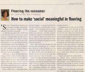How to make ‘social’ meaningful in flooring By Christine B. Whittemore