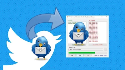 أداة  لفحص الايمايلات المتاحة مربوطة Twitter Email Available
