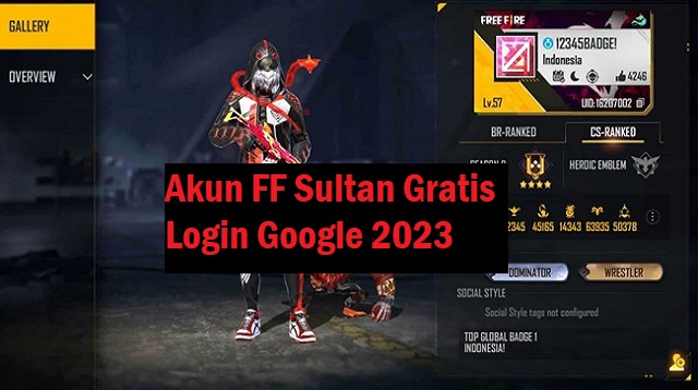 Akun FF Sultan 2023 Google