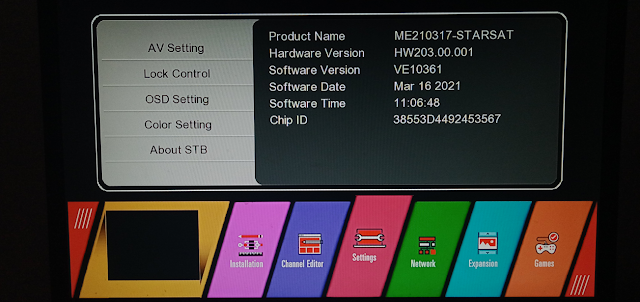 STARSAT GX6605S HW203 SERIES U38 MENU NEW SOFTWARE 16 MARCH 2021