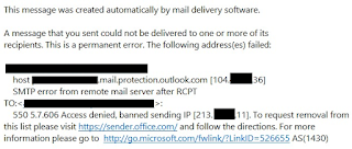 Memperbaiki Error 550 Banned Sending IP Windows Live Mail dengan Delist IP
