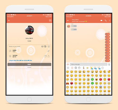  Kini versi gres telah hadir dengan tema android manis BBM Mod v3.3.5.49 UPDATE Terbaru CandyLight - CLONE 