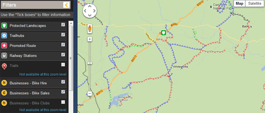 The lack of wheel paths on Google Maps is even in addition to hence a work inward many parts of the basis New South West England's Off Road Cycle Map