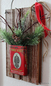 Rustic Repurposed Christmas Tobacco Tin