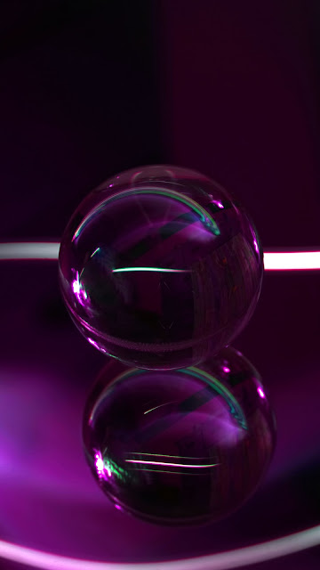 Ball, Glass, Purple, Transparent