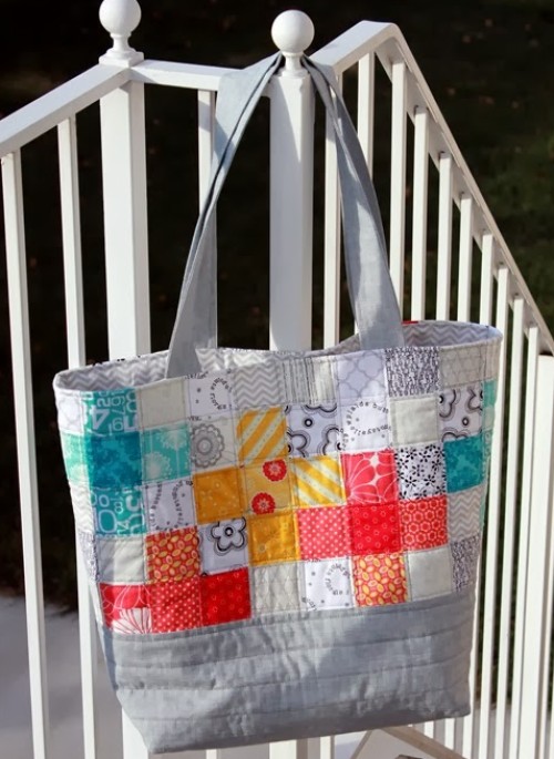 Scrappy Quilted Tote Bag - Tutorial