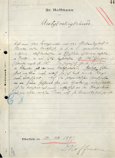 1897 Tarihine ait Felix Hoffmann'ın Aspirini bulduğu günün orijinal labratuvar notu