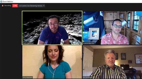 Panelists at SETI online talk on the search for near Earth asteroids (Source: www.seti.org)