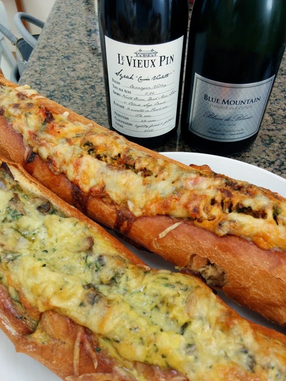 Duo of Baked Egg Baguettes with Syrah & Blanc de Blancs