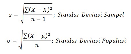 Perbedaan Antara Standar Deviasi Populasi Dan Standar Deviasi Sampel
